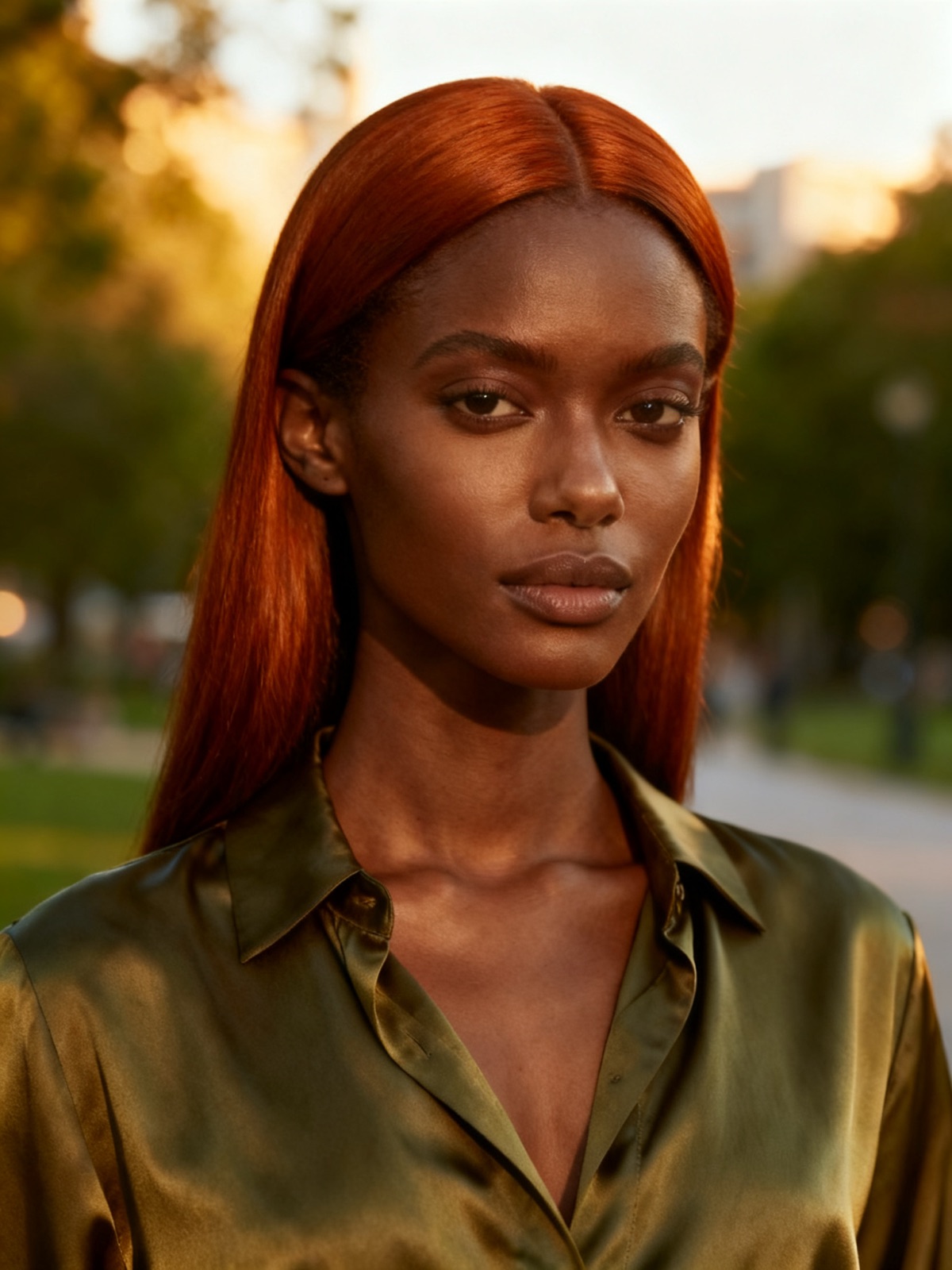 AI-generated Hair color result based on the original model image